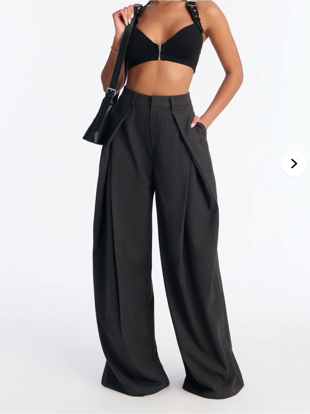 Wide Leg Pleated Women's Pants